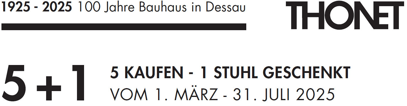 Thonet Stuhlaktion 5 + 1: 5 kaufen - 1 Stuhl geschenkt
